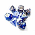 Time2Play Lustrous Tube Lab Dice - Azurite & Gold - Set of 7 TI3303367